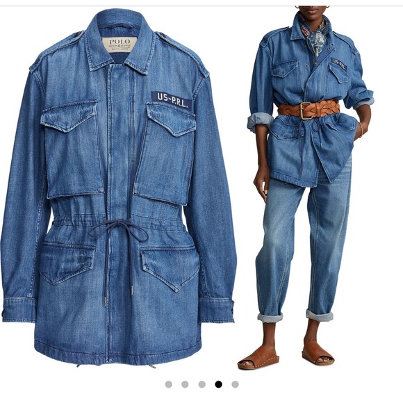 Polo ralph lauren military denim jacket - Picture 2 of 6